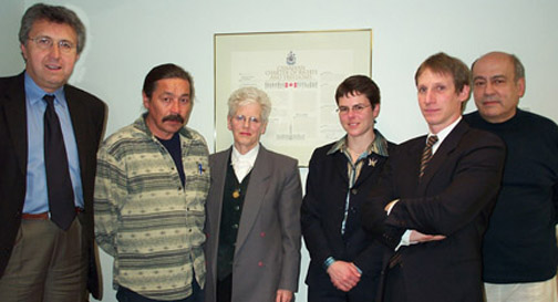 John Graham and his legal team: Terry LaLiberte, Lyn Crompton, Kassandra Cronin, Greg Delbigio, Howard Rubin