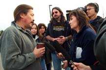 January 16, 2004 - John greets the media.